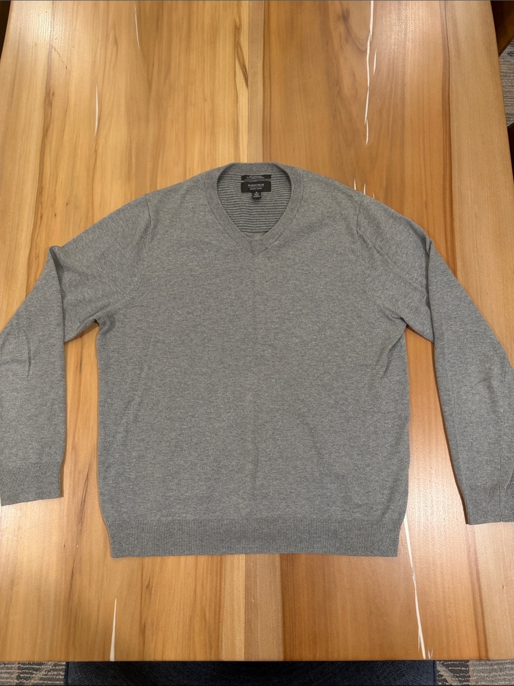 Nordstrom Men's Light Heather Gray V-Neck Sweater